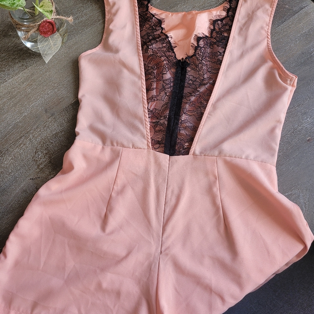Soft Coral Short Romper